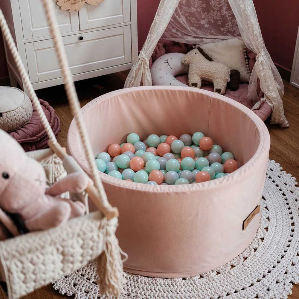 FLUMI personalizuotas kamuoliukų baseinas + 200 kamuoliukų, Powder Rožinė