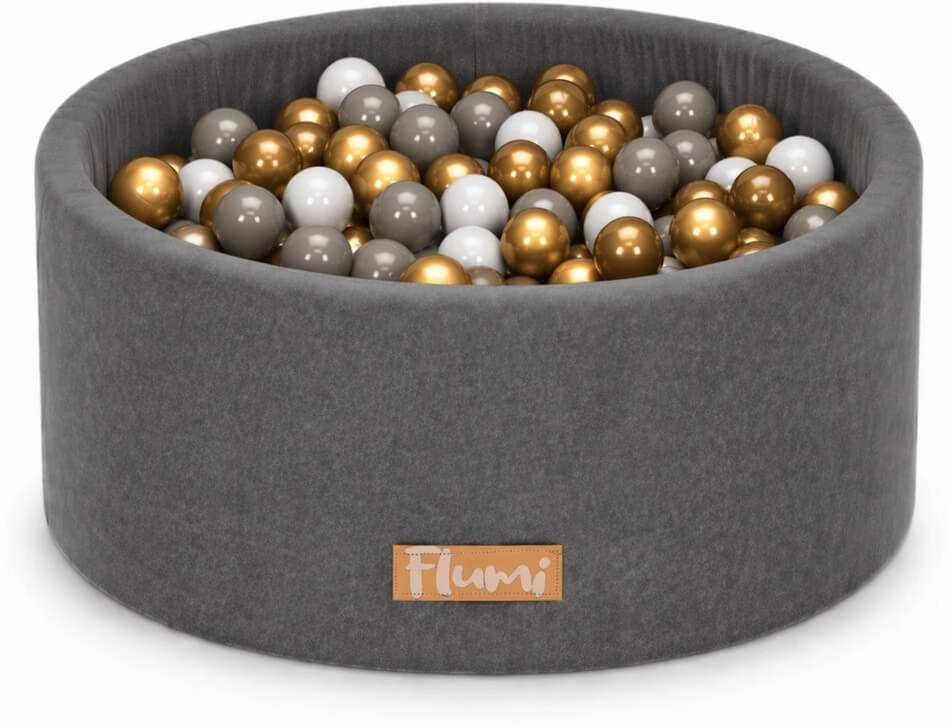 FLUMI personalizuotas kamuoliukų baseinas + 200 kamuoliukų, Dark Pilkas