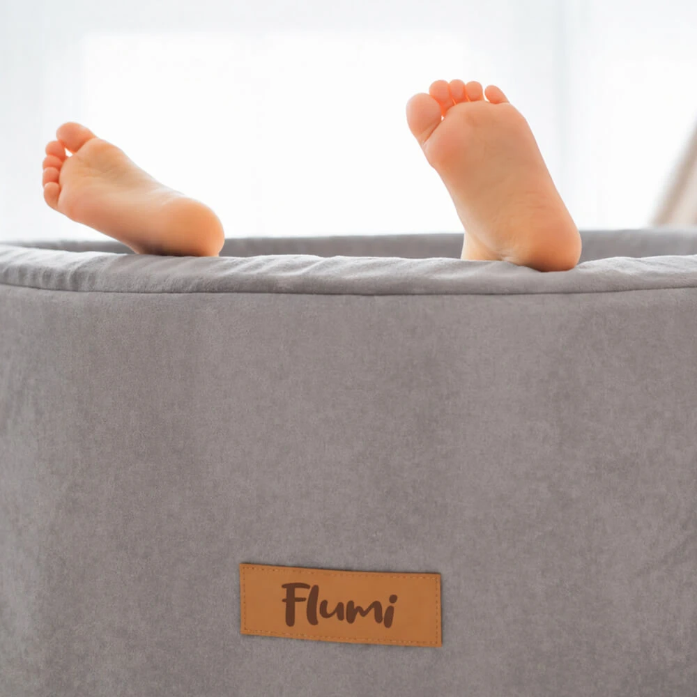 FLUMI personalizuotas kamuoliukų baseinas + 200 kamuoliukų, Light Pilkas
