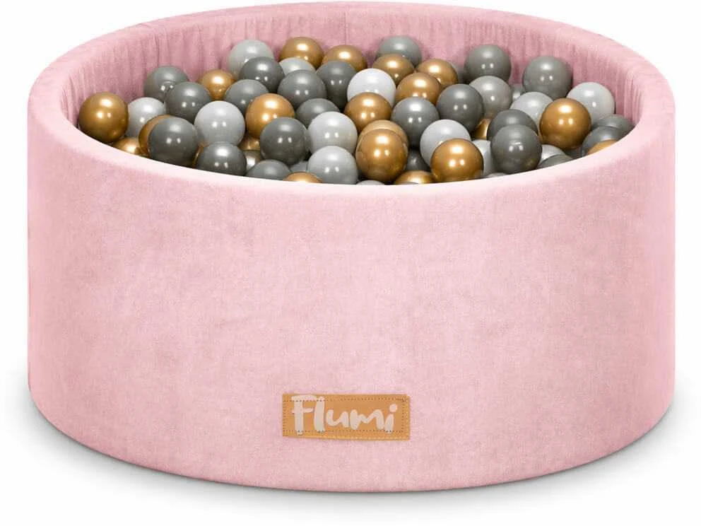 FLUMI personalizuotas kamuoliukų baseinas + 200 kamuoliukų, Powder Rožinė