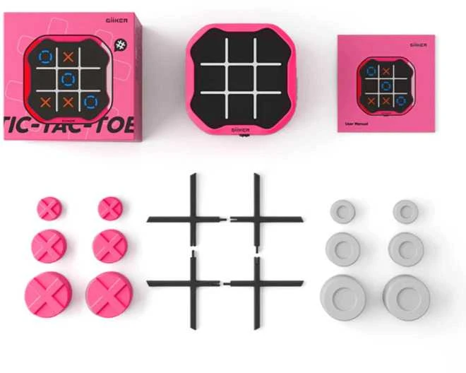 GIIKER TIC-TAC-TOE interaktyvi konsolė susikaupimui ir atminčiai gerinti, ROŽINĖ