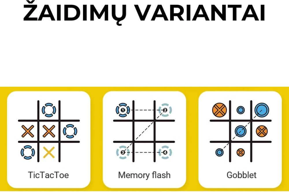 GIIKER TIC-TAC-TOE interaktyvi konsolė susikaupimui ir atminčiai gerinti, ROŽINĖ
