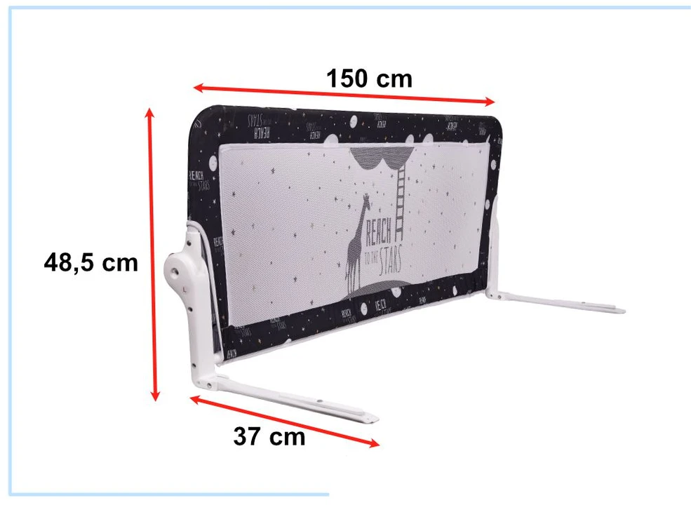 Guimo Apsauginių vartų barjeras lovos apsaugai 150 cm juodas