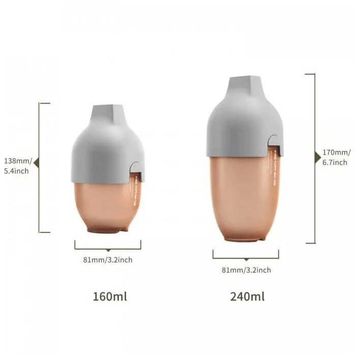 HEORSHE 160 ml silikoninis buteliukas kūdikiui Ultra Wide Neck, pilkas