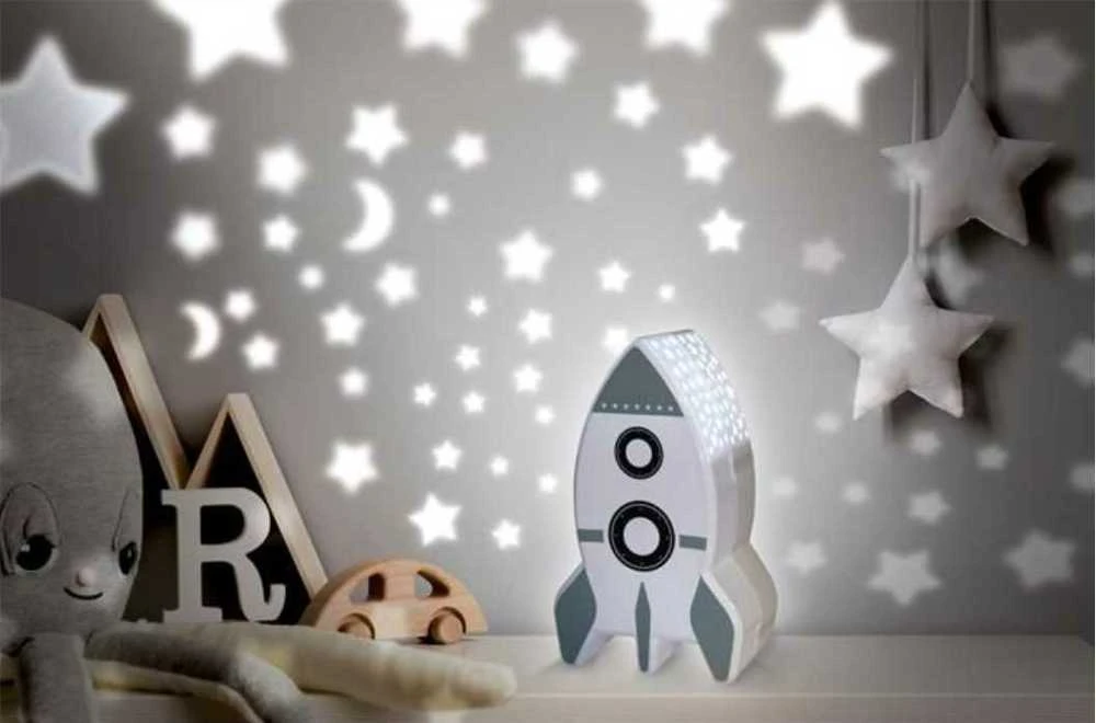 HOME DECO KIDS naktinė lemputė - projektorius RAKETA