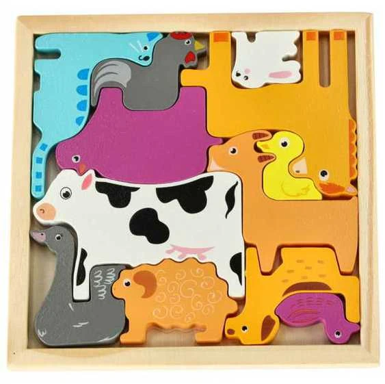 Ikonka KIK medinė dėlionė ANIMALS