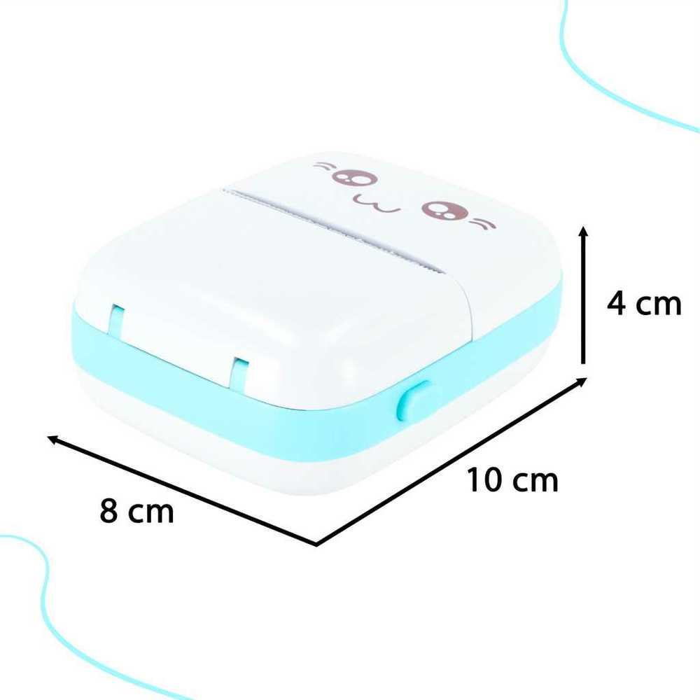 Ikonka KIK Mini terminis etikečių spausdintuvas + USB laidas, mėlynas