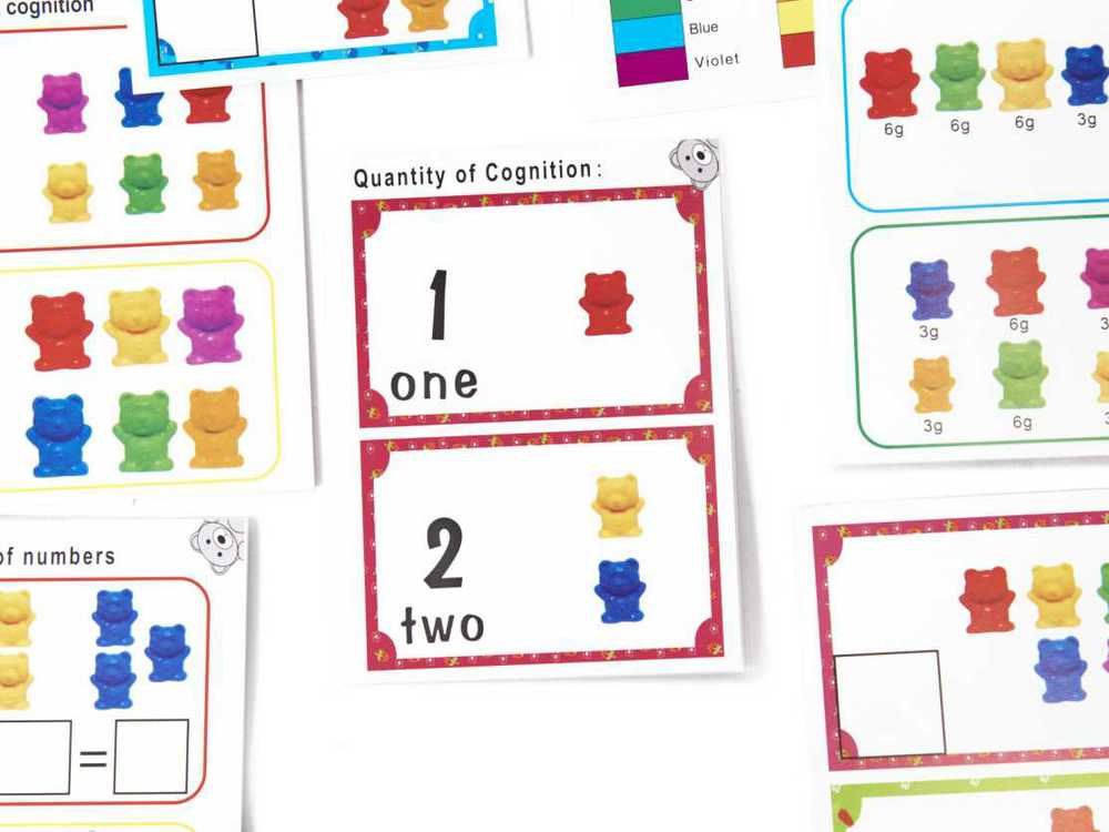 Ikonka KIK montessori mokomasis skaičiavimo rinkinys MEŠKUČIAI, 44 vnt.
