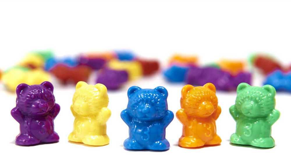 Ikonka KIK montessori mokomasis skaičiavimo rinkinys MEŠKUČIAI, 44 vnt.