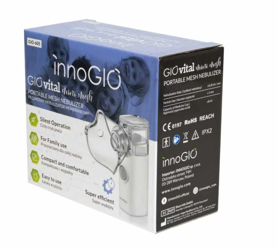 INNOGIO elektrinis inhaliatorius GIOvital Mini mesh, GIO-605