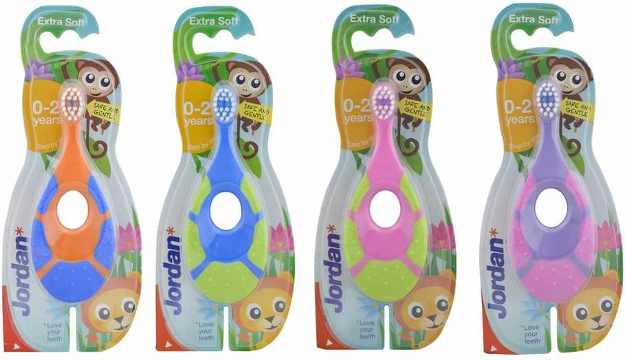 JORDAN 0-2 m. dantų šepetėlis-kramtukas kūdikiams SUPER SOFT, 1 vnt.