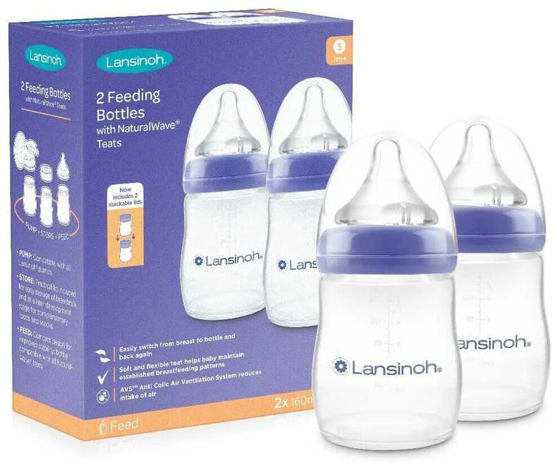 LANSINOH 160 ml maitinimo buteliukai, 2 vnt.
