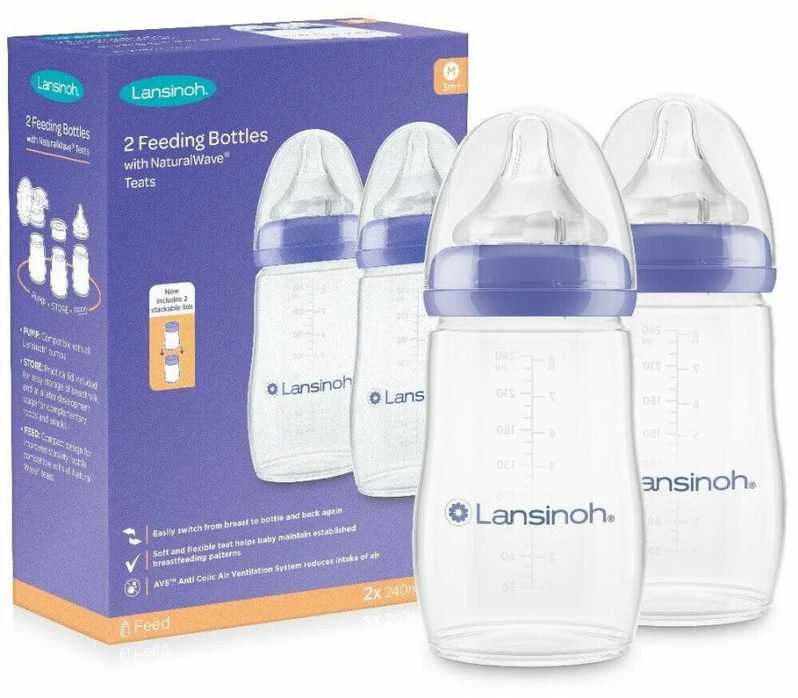 LANSINOH 240 ml maitinimo buteliukai, 2 vnt.