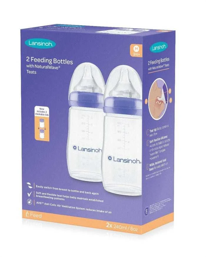 LANSINOH 240 ml maitinimo buteliukai, 2 vnt.