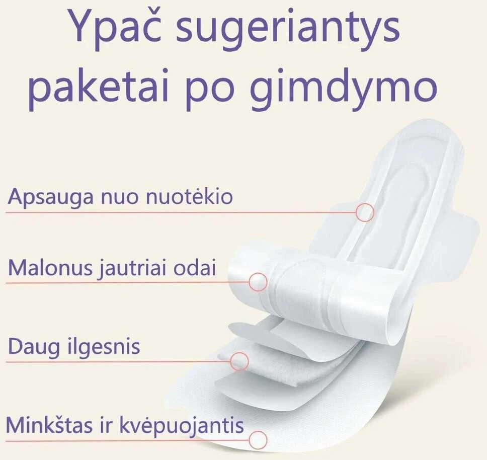 LANSINOH ypač sugeriantys paketai L, 0-2 savaites po gimdymo Extra Absorbent, 10 vnt.