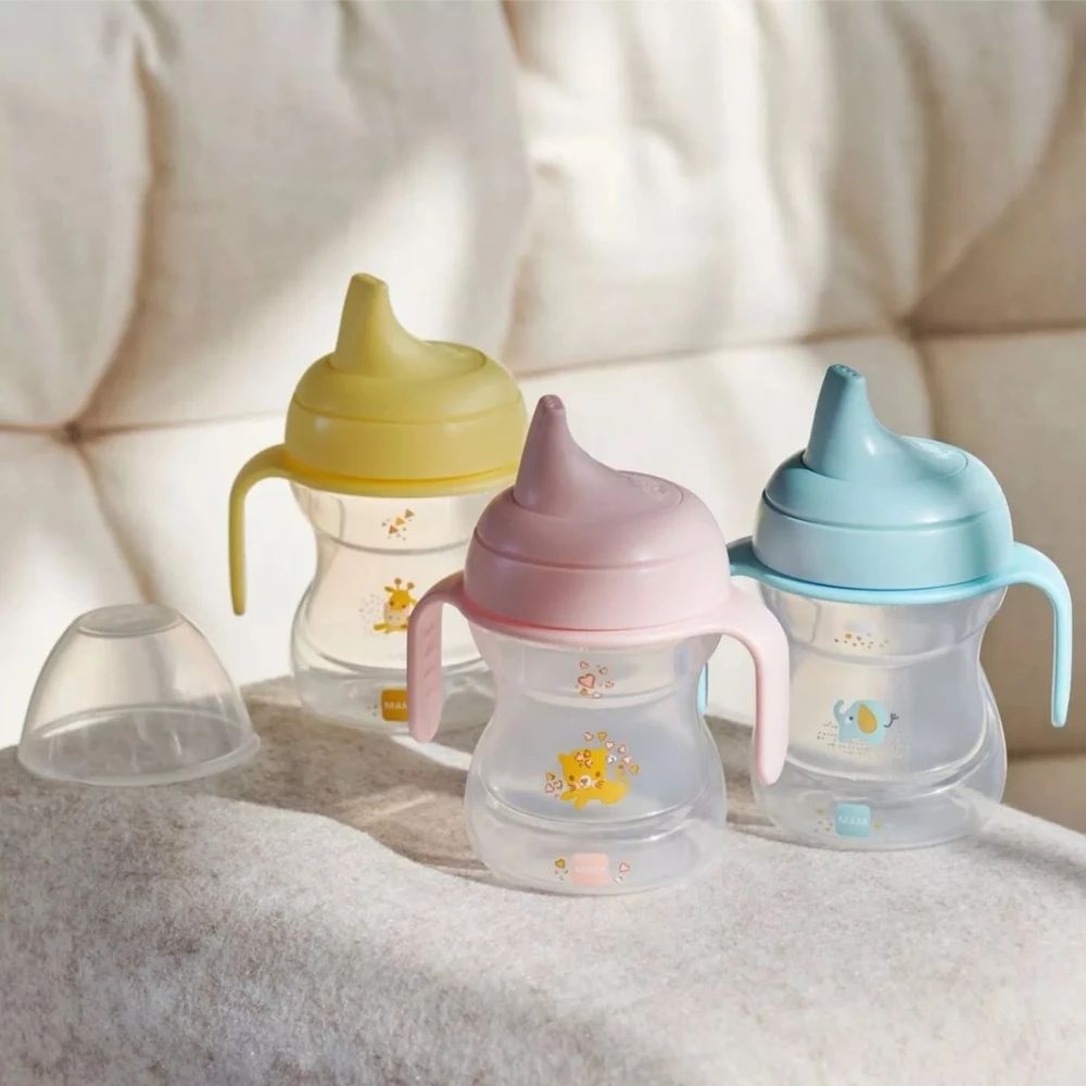 MAM 190 ml LEARN TO DRINK gertuvė su rankenėlėmis, mėtinė