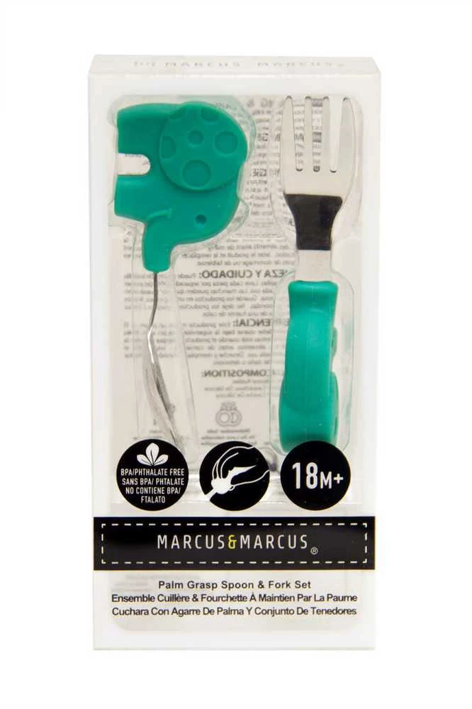 MARCUS&MARCUS Palm Grasp rinkinys mažam delniukui šakutė ir šaukštas OLLIE