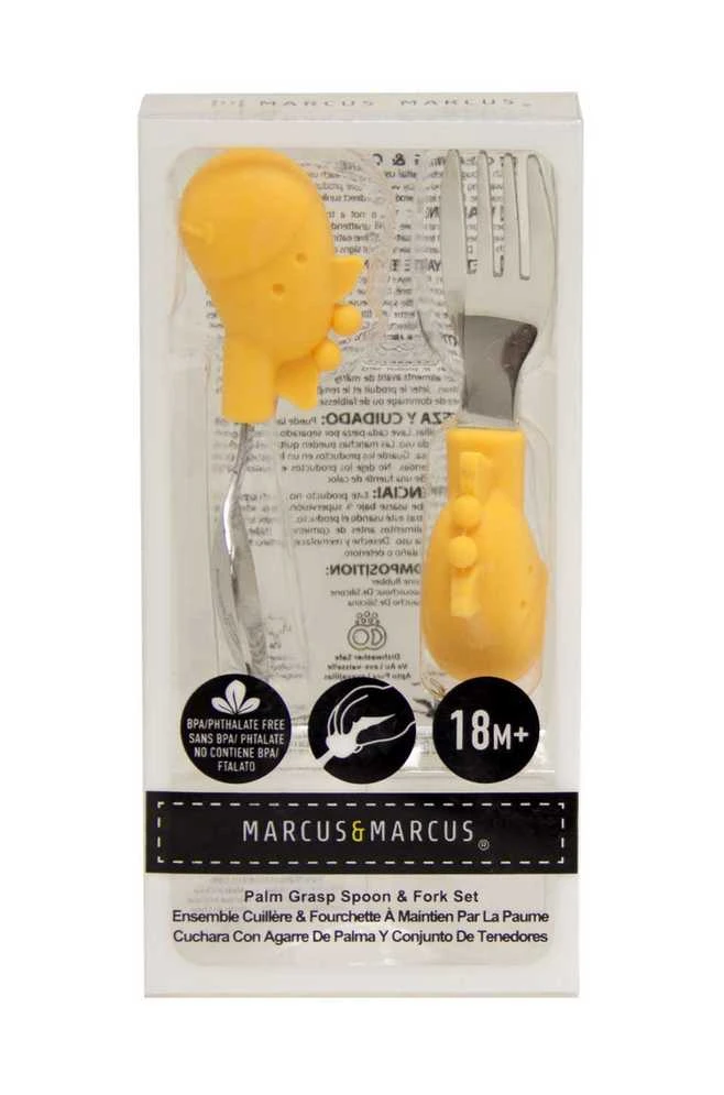 MARCUS&MARCUS Palm Grasp rinkinys mažam delniukui šakutė ir šaukštas LOLA