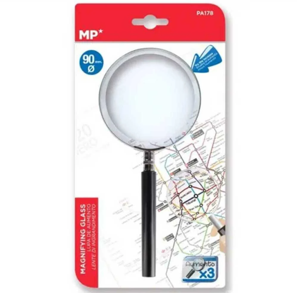 MP Padidintuvas, 3x padidėjimo stiklas - 90 mm skersmuo