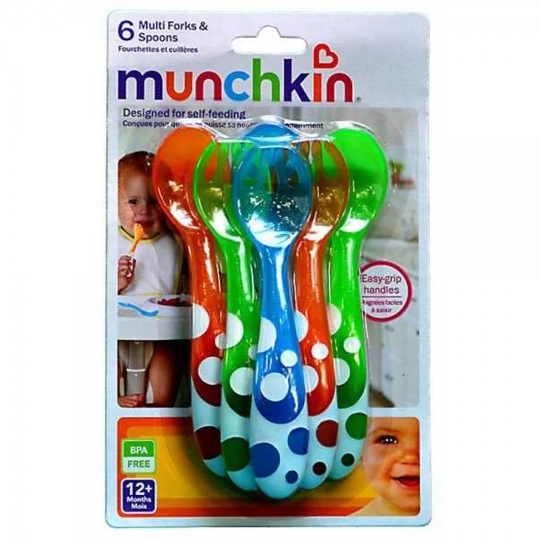 MUNCHKIN 12+ mėn. plastikiniai stalo įrankiai, 3 komplektai