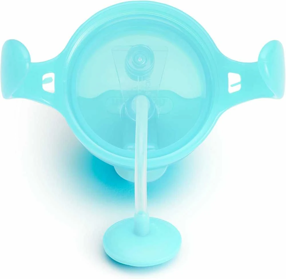 MUNCHKIN 207 ml gertuvė su šiaudeliu TIP&SIP STRAW, mėlyna, 6+ mėn.