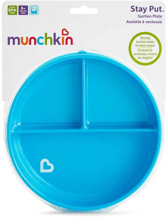 MUNCHKIN 3 skyrių lėkštė limpančiu dugnu, 1 vnt.