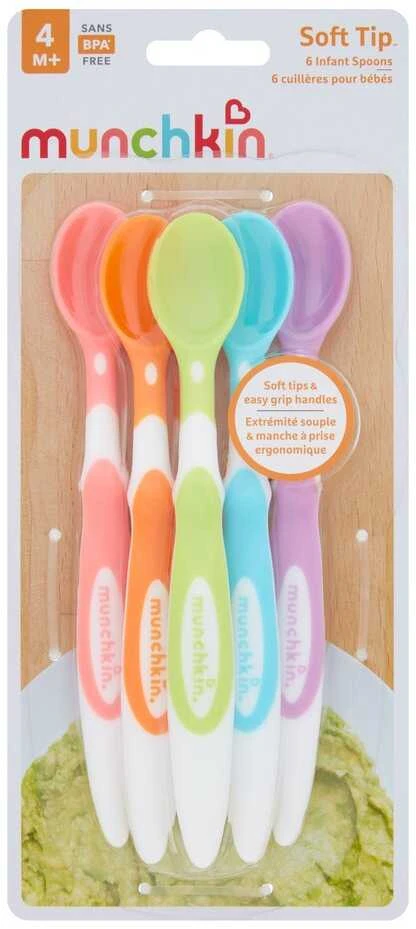 MUNCHKIN šaukšteliai minkštu galiuku 6 vnt. Soft Tip Spoons 4m+ 011003