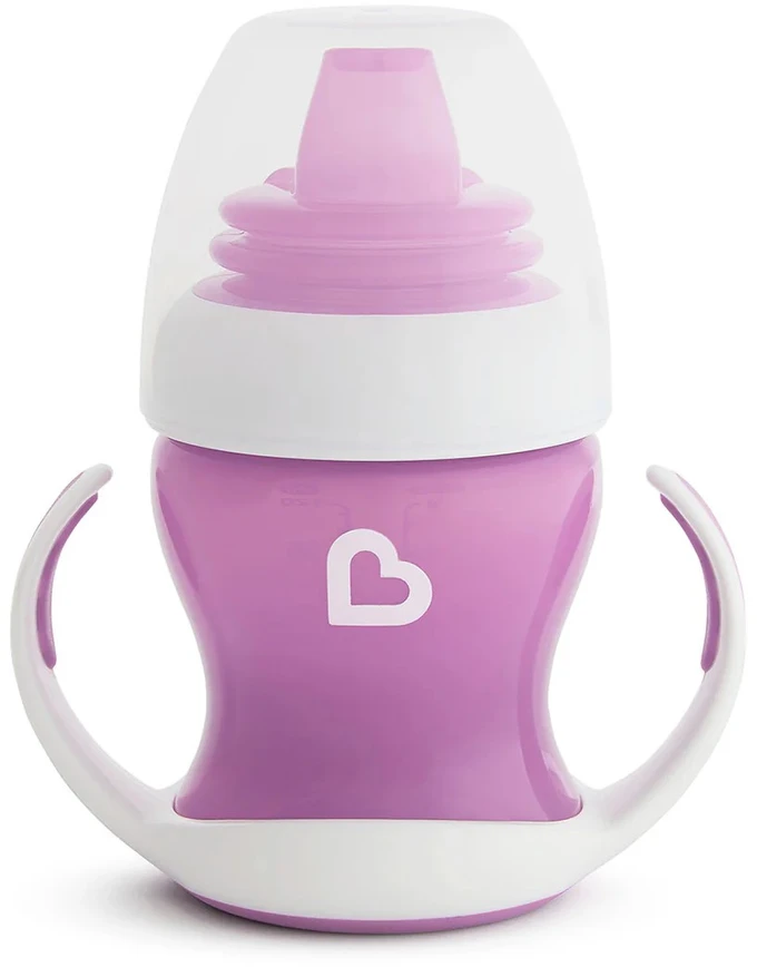 MUNCHKIN mokomoji gertuvė su rankenomis ir minkštu snapeliu, Gentle Transition, violetinės spalvos, 4mėn+, 118 ml, 012550WWW