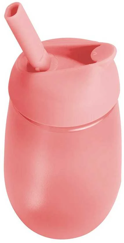 MUNCHKIN gertuvė su šiaudeliu SIMPLE CLEAN, rožinė, 296 ml
