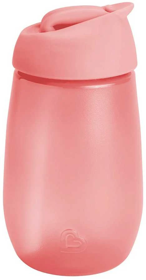 MUNCHKIN gertuvė su šiaudeliu SIMPLE CLEAN, rožinė, 296 ml