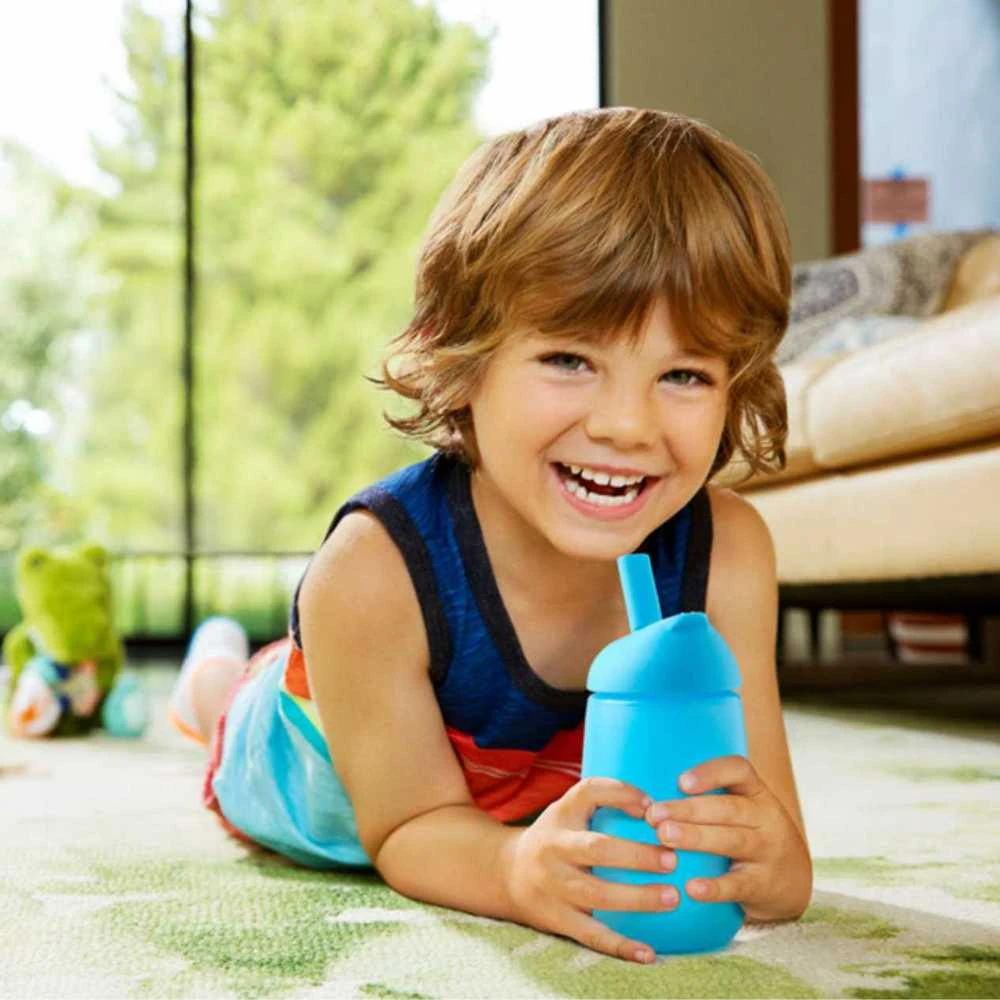 MUNCHKIN gertuvė su šiaudeliu SIMPLE CLEAN, mėlyna, 296 ml