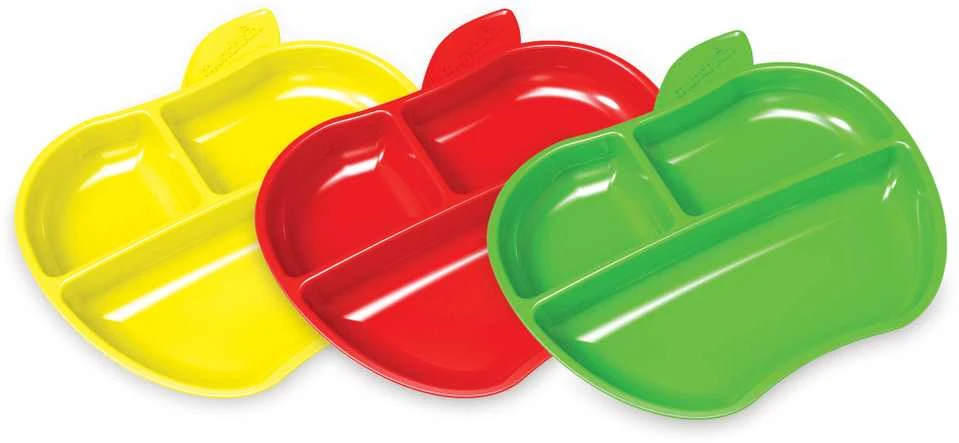 MUNCHKIN lėkštės su skyreliais, Lil Apple, 6mėn+, 3 vnt, 91513P