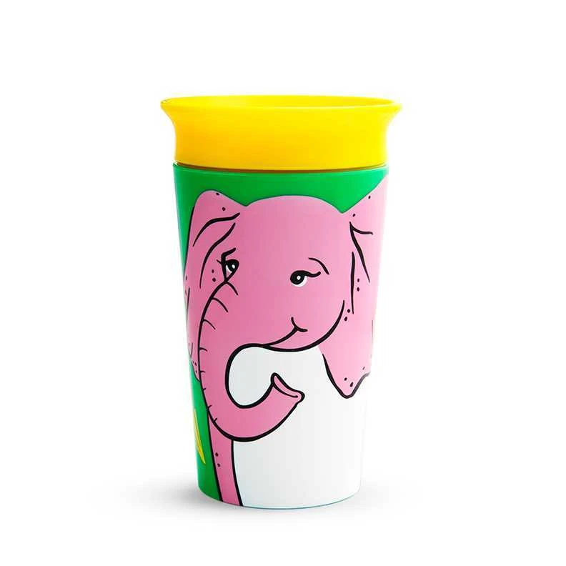 MUNCHKIN mokomasis puodelis, dramblys, Miracle 360 Wildlove, 6mėn+, 266 ml, 05193202
