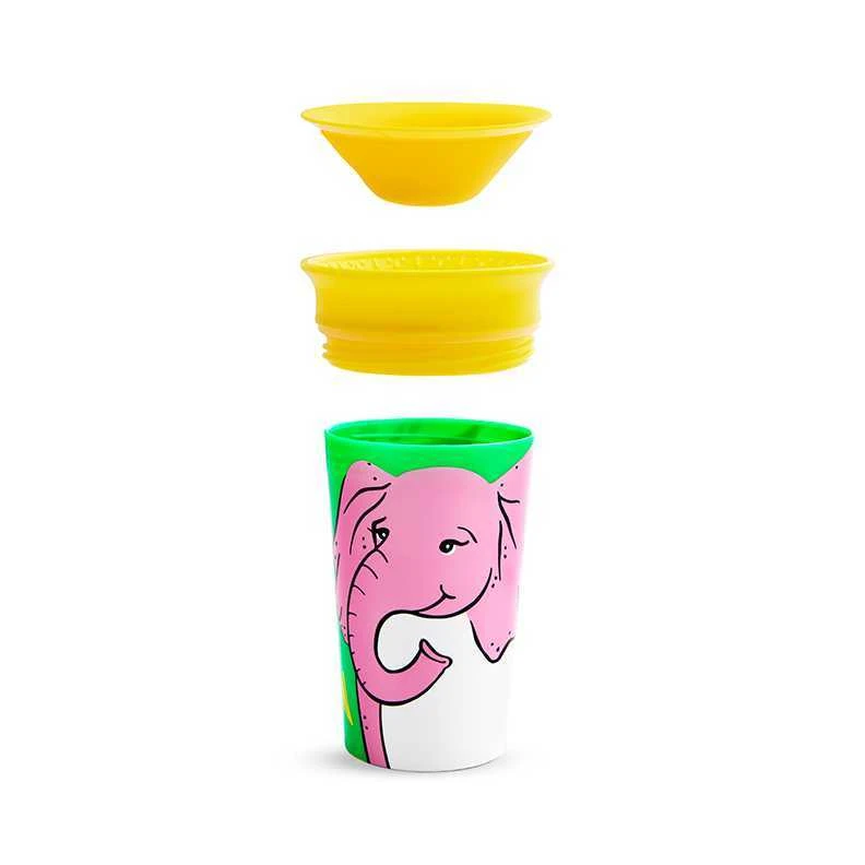 MUNCHKIN mokomasis puodelis, dramblys, Miracle 360 Wildlove, 6mėn+, 266 ml, 05193202