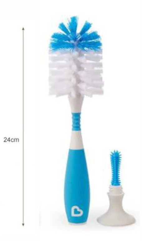 MUNCHKIN šepetėlis buteliukų ir žindukų plovimui BRISTLE BROSSE, mėlynas