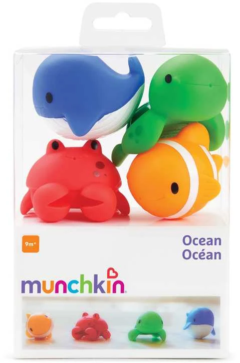 MUNCHKIN guminiai žaisliukai 4 vnt. Ocean 9m+ 01110301