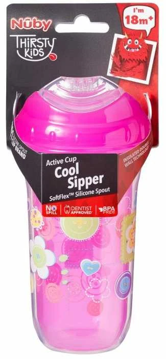 NUBY 18+ mėn. gertuvė INSULATED COOL SIPPER, mėlyna, 270 ml