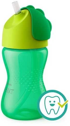 Philips AVENT 12+ mėn. puodelis su šiaudeliu 300 ml, žalias