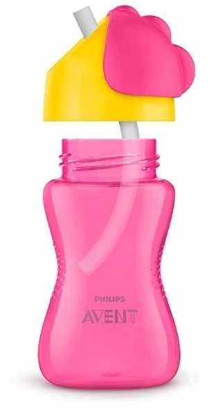 Philips AVENT 12+ mėn. puodelis su šiaudeliu 300 ml, rožinis