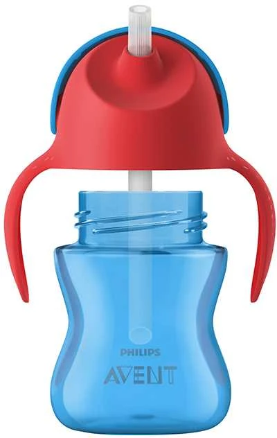 Philips AVENT 9+ mėn. puodelis su šiaudeliu 200 ml, mėlynas