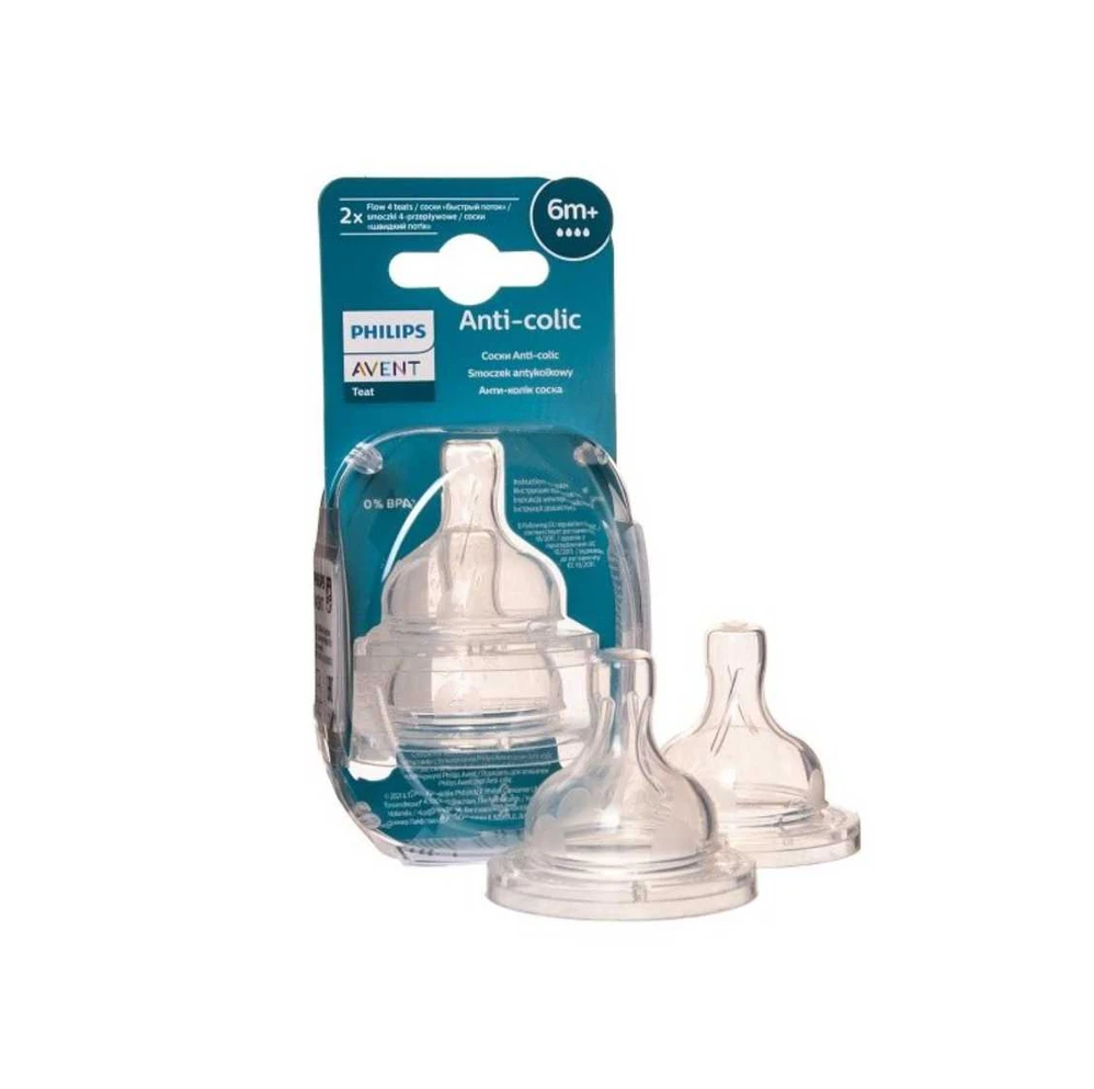Philips AVENT Anti-Colic F žindukai nuo 6 mėn., 2 vnt., keturios skylutės