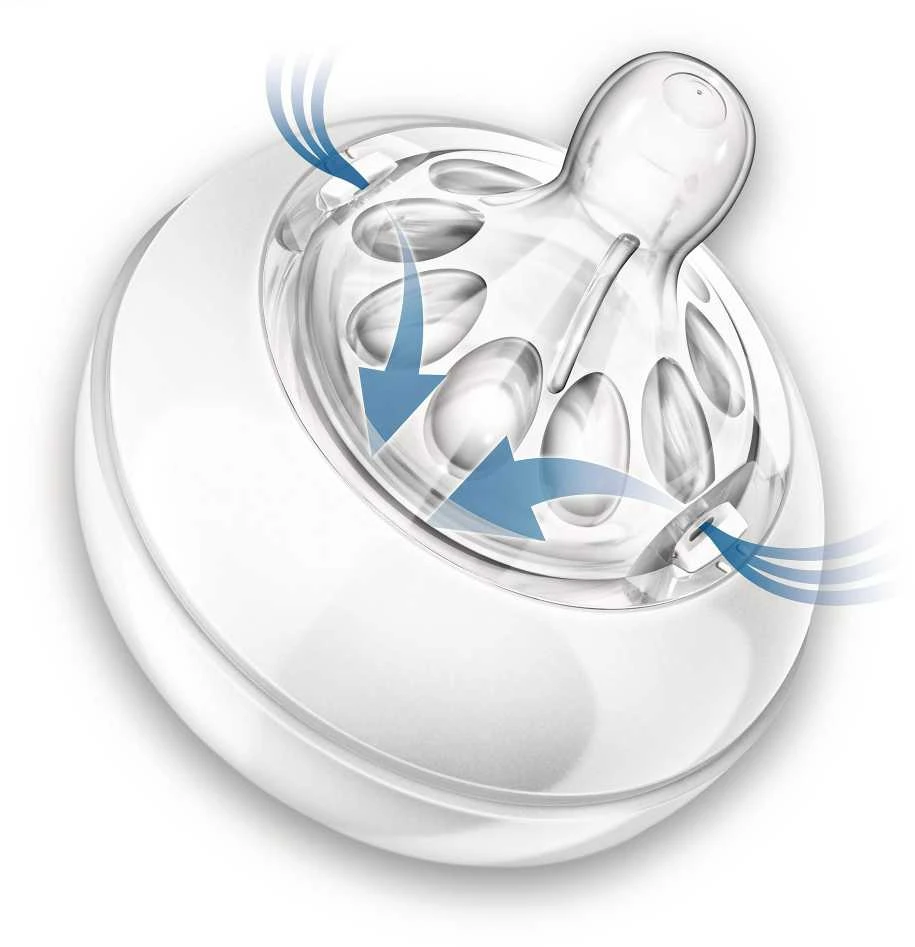 Philips AVENT Natural 1+ mėn. Nr. 2 lėtos tėkmės žindukai, 2 vnt.