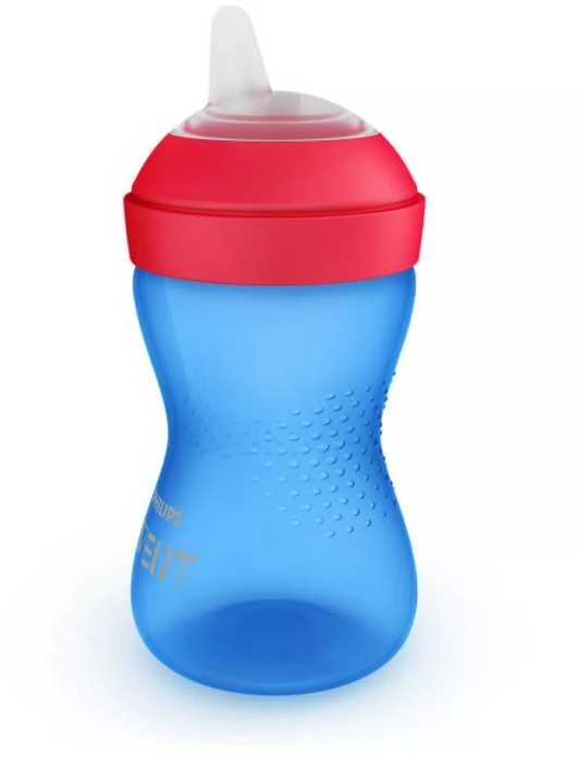 Philips AVENT puodelis minkštu, kramtymui atspariu snapeliu, 300 ml, mėlynas