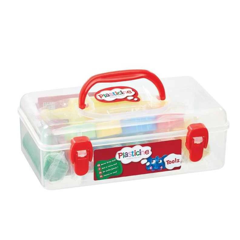 PLASTICINE plastilinas su įrankiais ir formelėmis, 6 spalvos