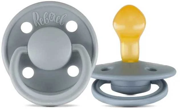 REBAEL 0-6 mėn. lateksiniai čiulptukai Pewter/Tiny Sky, 2 vnt.