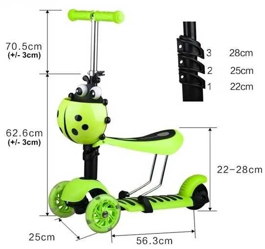 SCOOTER paspirtukas 3in1 BORUŽĖLĖ