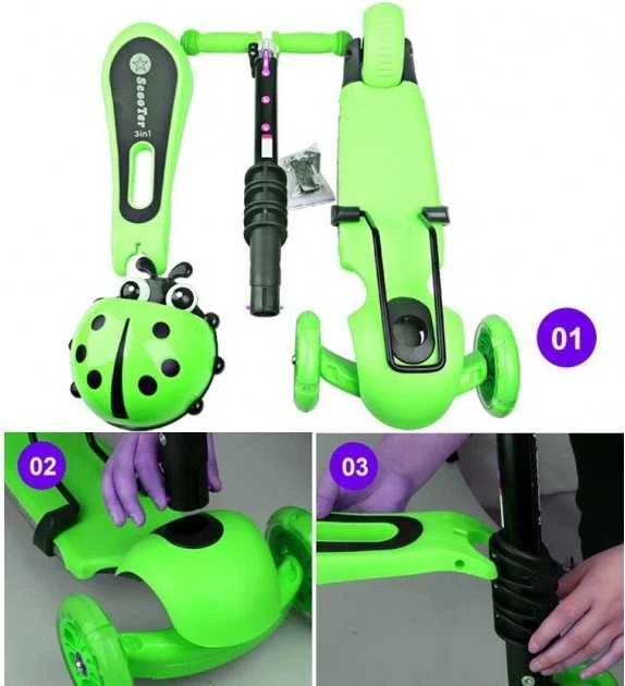 SCOOTER paspirtukas 3in1 BORUŽĖLĖ