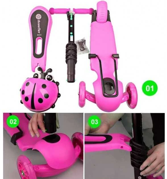 SCOOTER paspirtukas 3in1 BORUŽĖLĖ