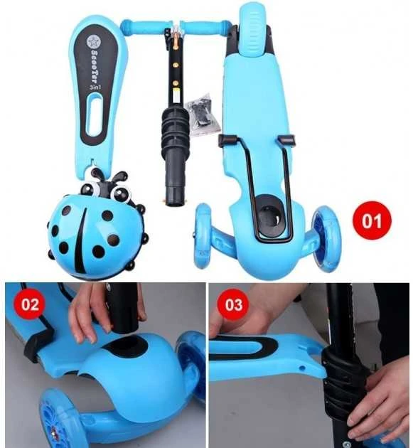 SCOOTER paspirtukas 3in1 BORUŽĖLĖ