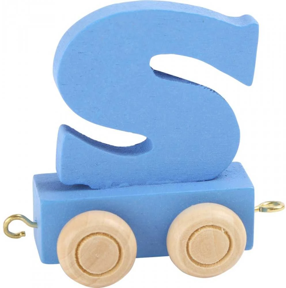 SMALL FOOT spalvotas medinis traukinuko vagonas RAIDĖ, 1 vnt.